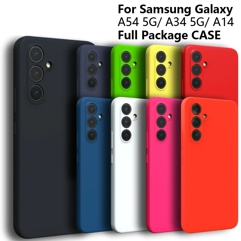 For Samsung Galaxy A54 A34 A14 Case Silky Silicone Cover Soft-Touch Back Protective Housing For A53 A73 A33 A13 A52 A72 A32 A12