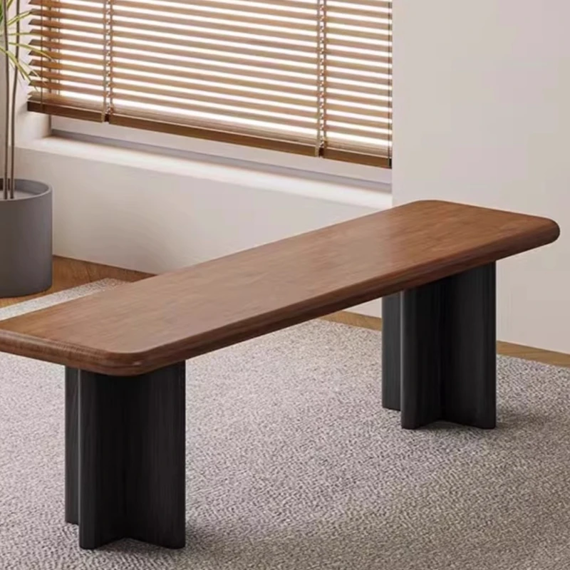 

French antique bench dining chair solid wood retro shoe changing bench bedroom bedside clothing stool household bedside stool