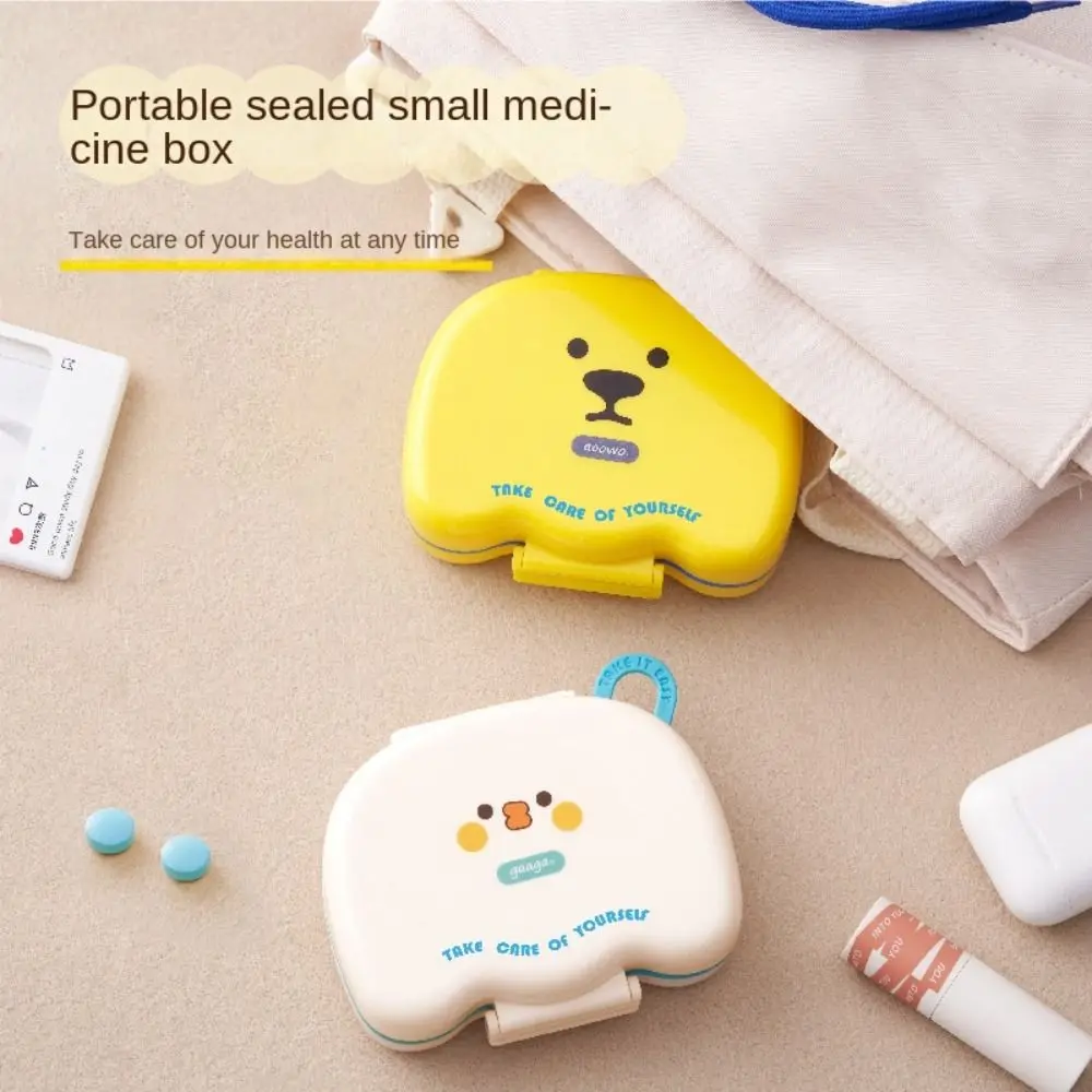 Cartoon 7 Grids Cartoon Pill Storage Box Weekly Plastic Pill Case Moisture-Proof Dispensing Medicine Box Home