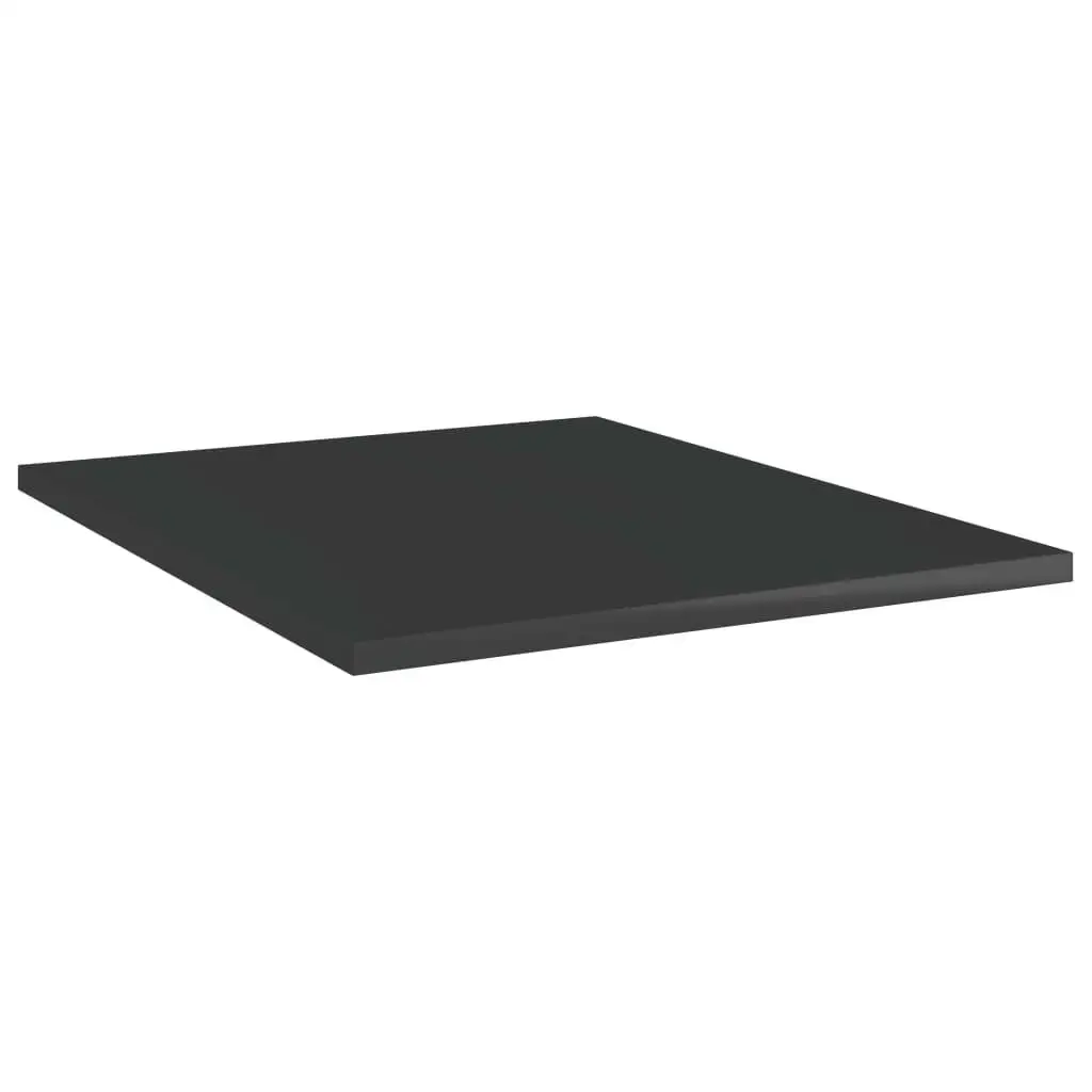 8-Pack High Gloss Black Bookshelf Boards - 15.7x19.7x0.6 in Engineered Wood for Stylish Storage