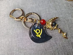 Game FF14 Fantasy XIV Keychain Dark Knight Dragoon Red mage Occupational Crystals Pendant Keyring Cosplay Accessories Gift