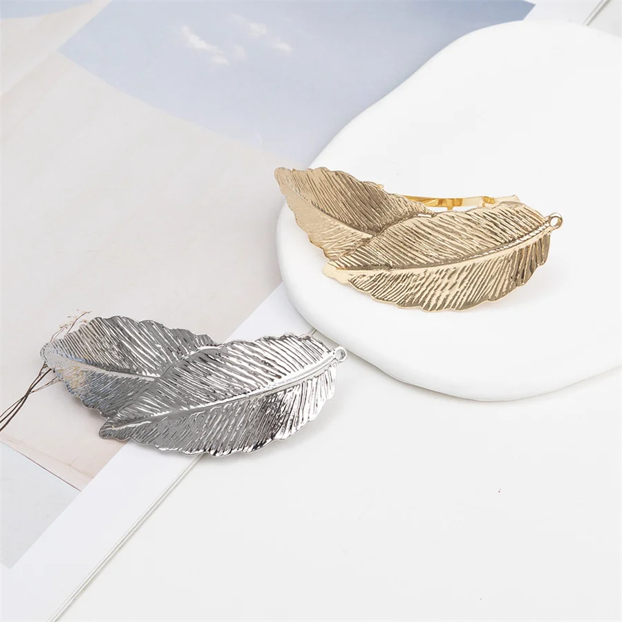 New Fashion personality Alloy Vintage Hair Clip Feather Leaf Shape Metal Hairpins For Women Lady Headwear Hair Accessories gift