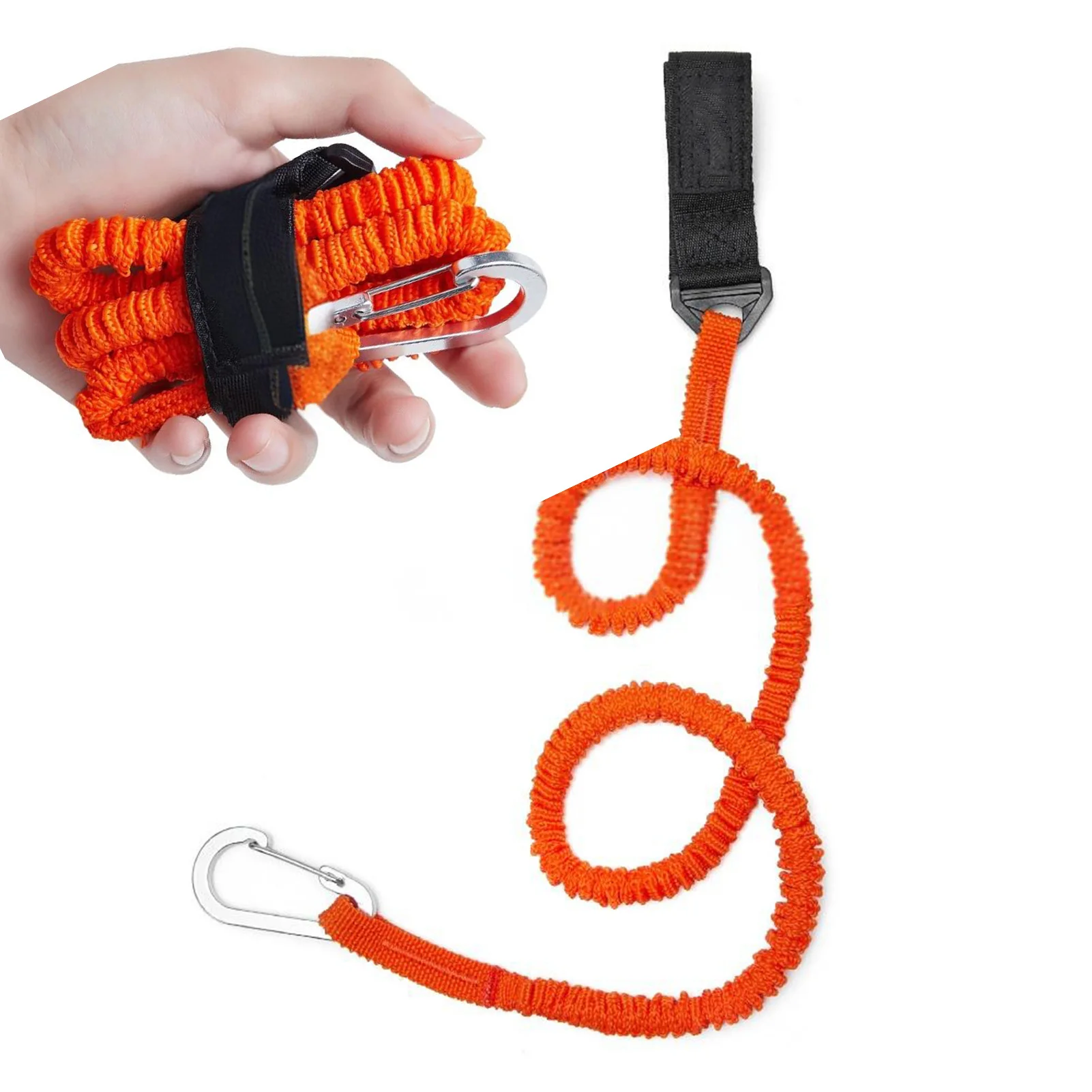 91cm Kayak Rod Leashes Anti Lost Fishing Tool Rod Pole Coiled Anti-Lost Rope Leash keyrings for Kayaking Fishing