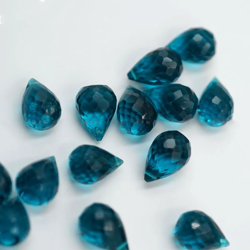 

10pieces AA loose beads LONDON BLUE quartz faceted drop for DIY jewelry making FPPJ wholesale beads nature