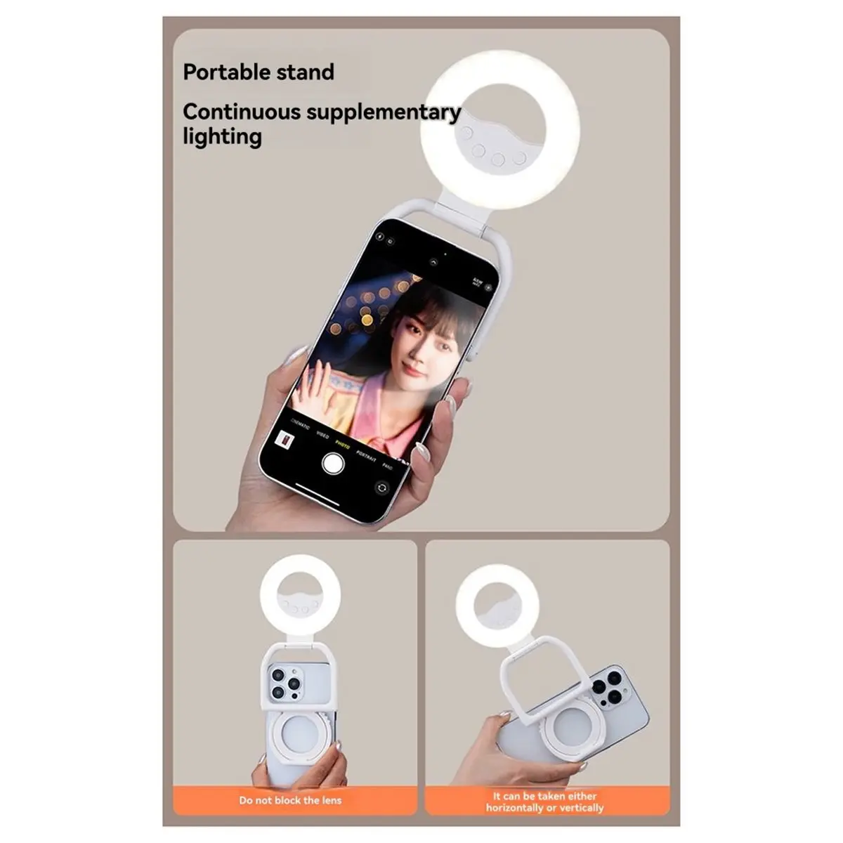Anillo de Luz LED para Selfies DT81 con Carga USB, Lente para Teléfono Móvil, Lámpara LED para Selfies, Anillo de Luz para Selfi