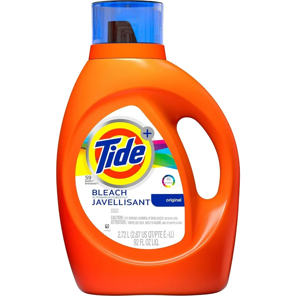 Tide Plus Bleach Alternative Liquid Laundry Detergent, Original Scent, 2.72L 59 Loads Color Safe Deep Cleaning Washing Detergent