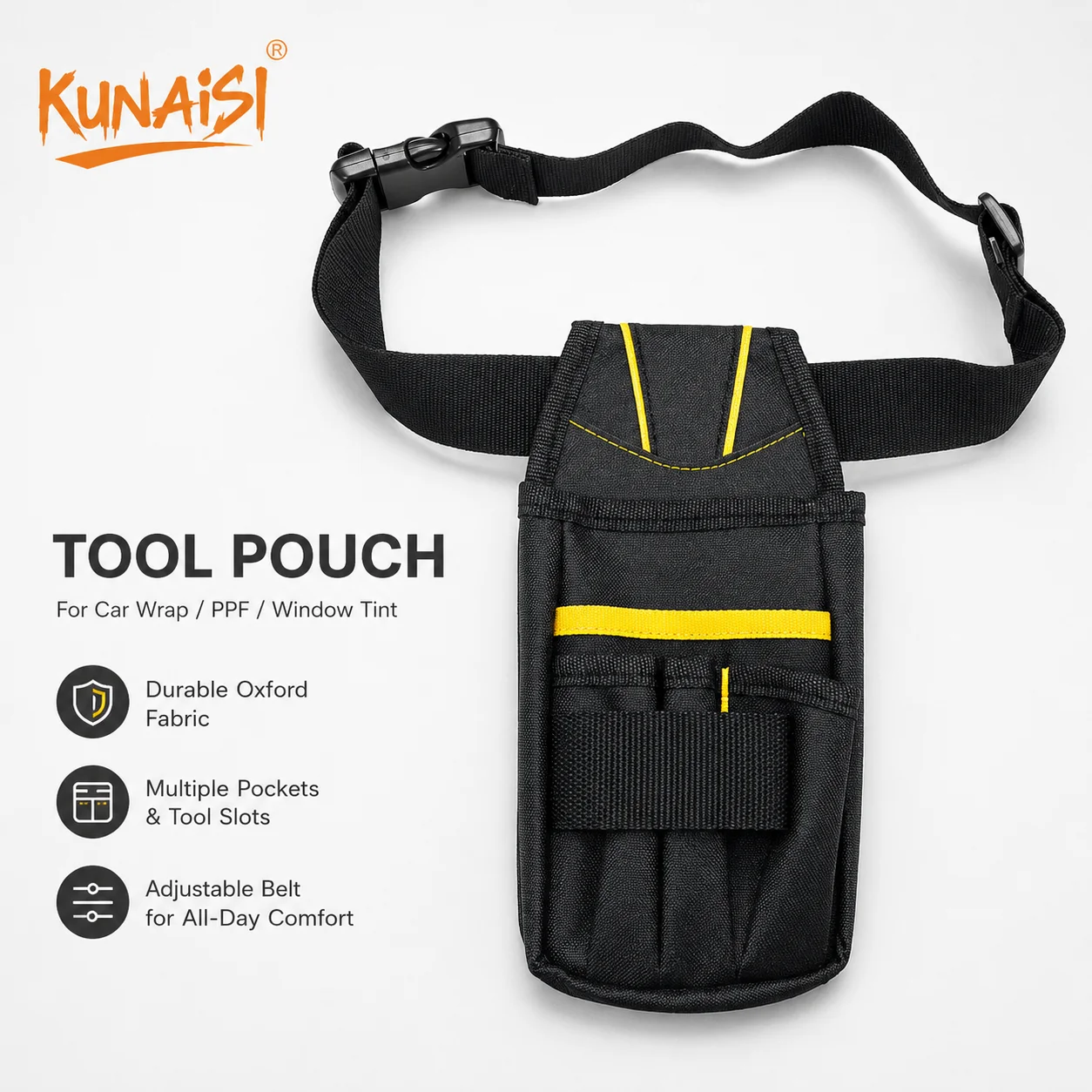 KUNAISI Professional Electrician Tool Bag Belt Oxford Cloth Tool Belt Holder Kit Multi-Pockets Convenient Small Tool Storage Bag