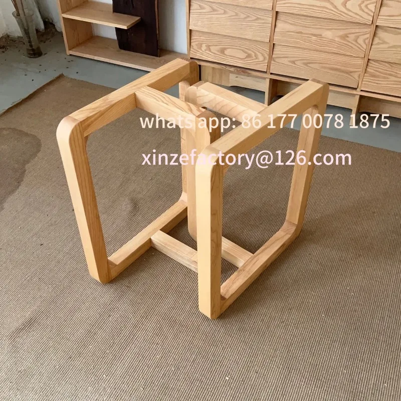 Customizable Solid Wood Table Base Scandinavian Triangular Legs
