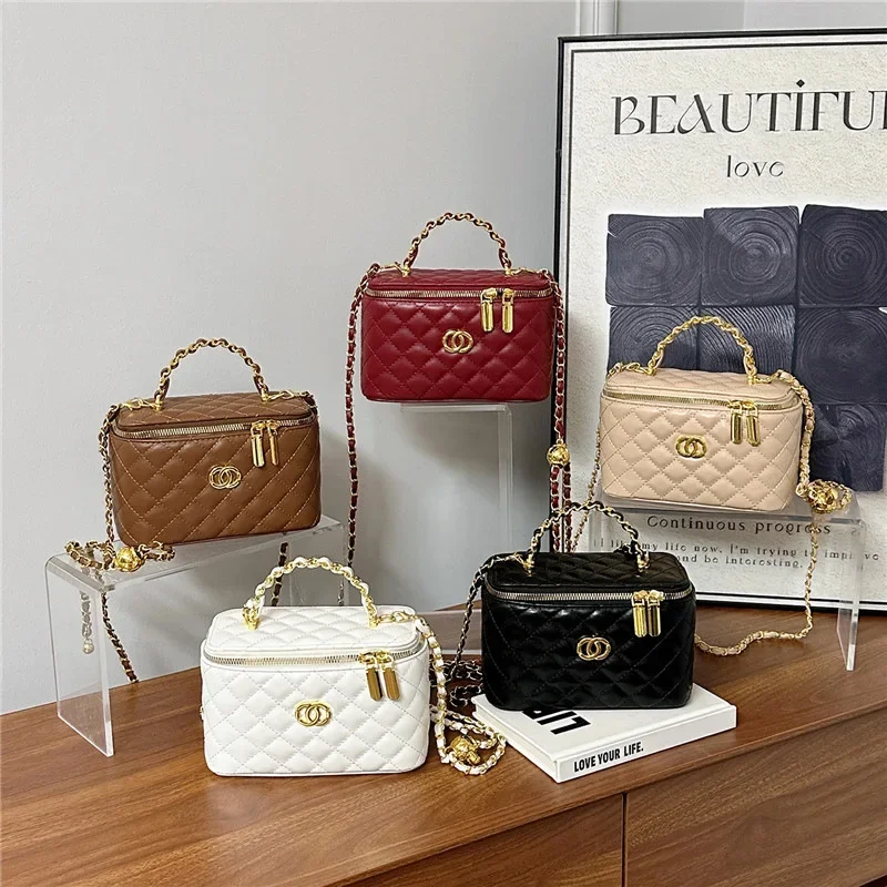 

Autumn New Women's Quilted Chain Bucket Bag - Niche Design Premium Spacious Top-Handle Crossbody Bag for Daily Commute Shopping