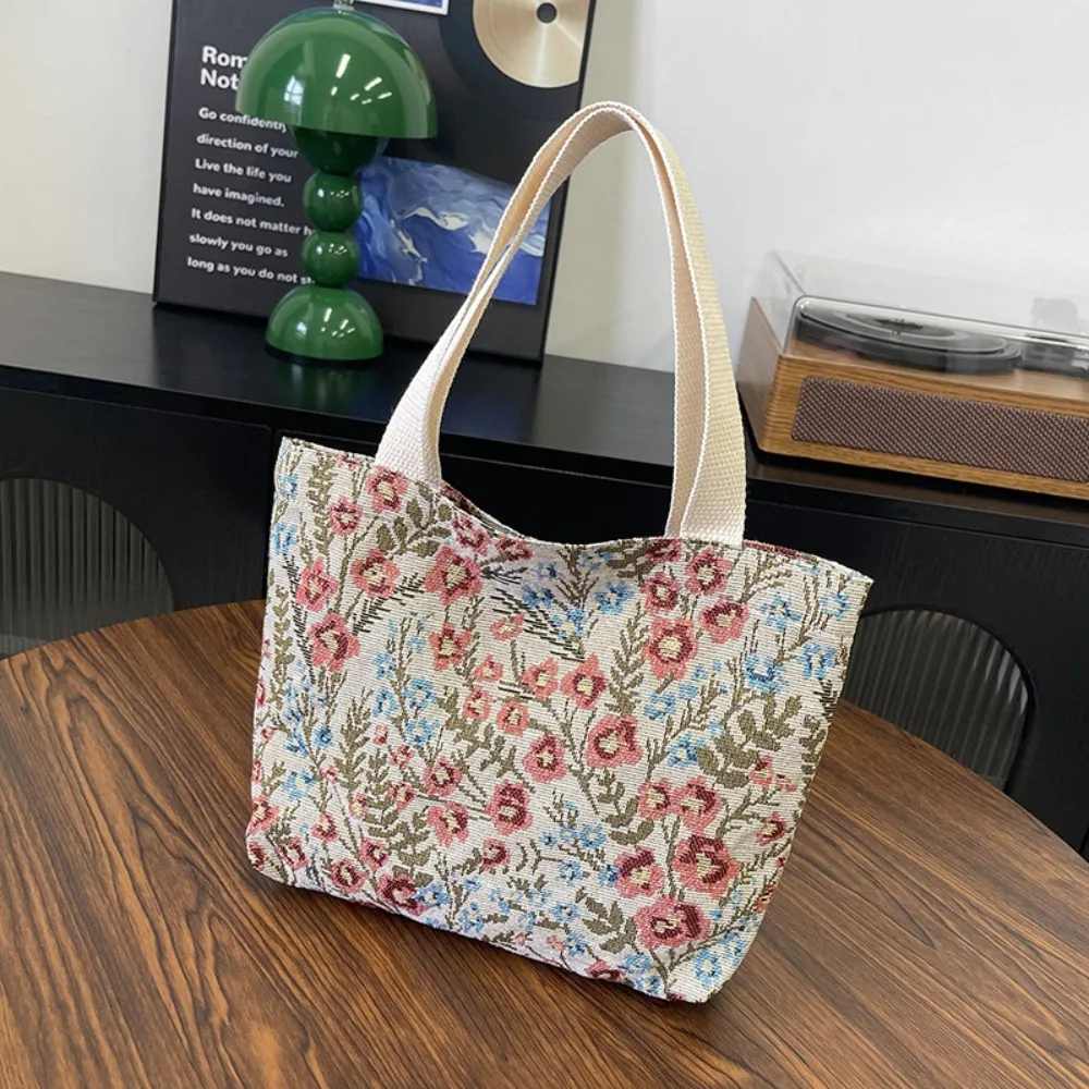 

Портативная универсальная сумка для девочек с цветочным принтом, большая вместительная сумка на плечо для отдыха, легкая повседневная большая сумка для путешествий