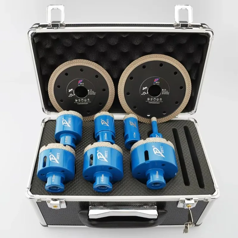 9pcs M14 Vacuum Brazed Diamond Core Drill Bits Set Porcelain Tile Diamond Hole Saw Kit for Ceramic Granite Marble Drilling
