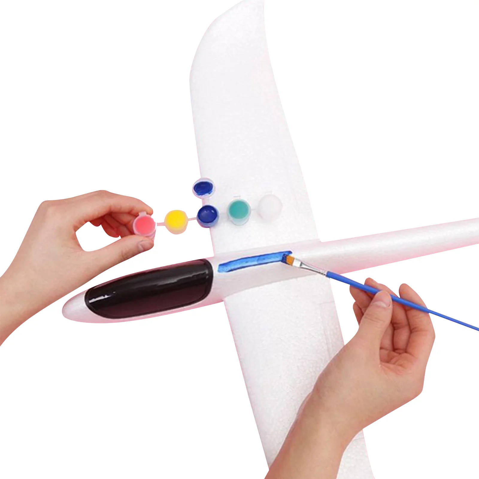 2pcs Foam Plane Hand Throwing For Kids Outdoor Activity Hand Throwing Airplane Unfinished Aircraft Craft Graffiti Airplane