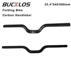 BUCKLOS 25.4mm Carbon Handlebar 540mm 580mm Folding Bike Handlebar Ultralight Swallow Handle Bar for Brompton BMX