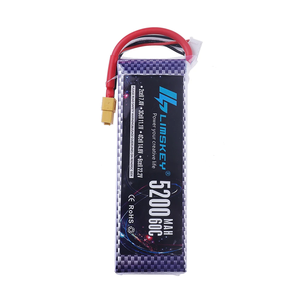 4S LiPo Batterij 14.8V 5200mAh 60C voor RC Auto met Deans Plug XT60 Connector Voor RC Auto helikopter Drone Boot Vliegtuig