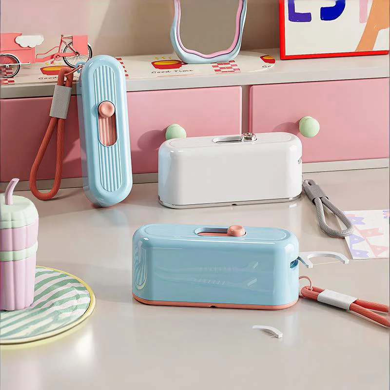 Автоматическая всплывающая портативная мини-нитка для зубочисток с ультратонкими палочками для зубной нити и футляром для хранения