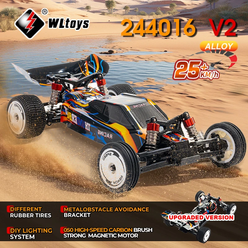 

WLtoys 244016 V2 RC Car 2.4G 2WD 25KM/H 1/24 Gyro Full Scale High-Speed Competitive Racing Car Remote Control Toys For Kid Gift