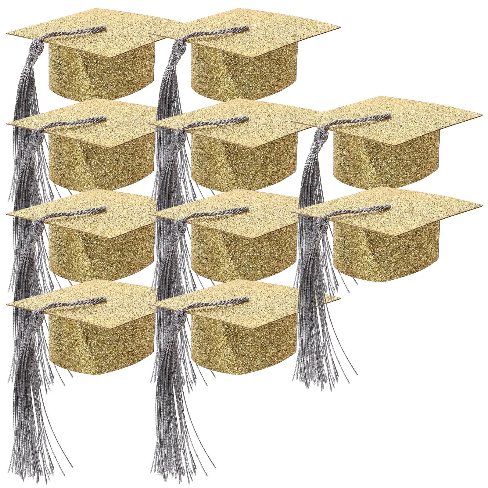 

10 Pcs Mini Doctor Hat Decoration Tag Wine Glass Caps for Graduation Toppers Child Stickers