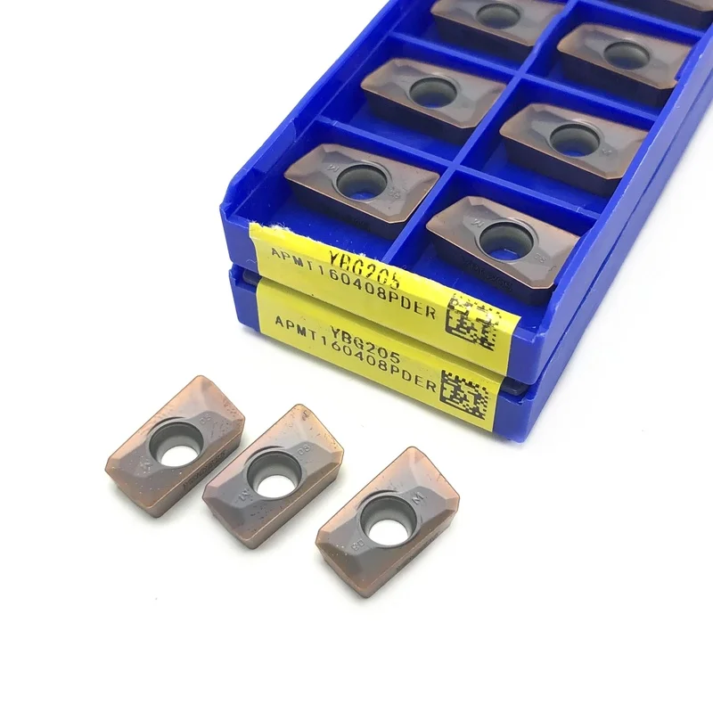 10PCS APMT1135 PDR YBG205 APMT160408 PDER YBG205 Carbide Insert APMT Tool for Indexable Milling Cutter APMT 1135 APMT 1604