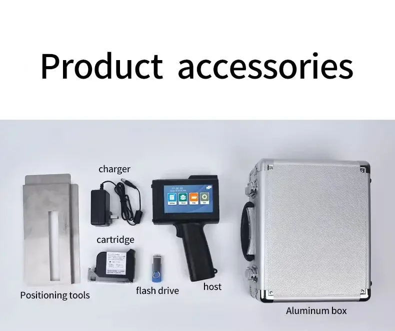 Portable 12.7mm Label Handheld Inkjet Printer for QR Barcode Batch Date Number Logo Expiry Date Coding Machine Non-encrypted