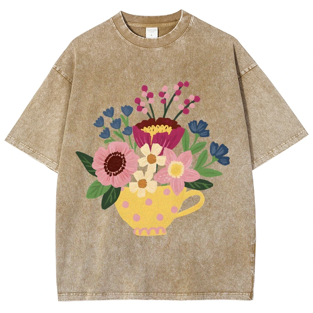 

Vintage Washed Cotton Tee Women Customscool Unisex Fit Y2K Graphic Print Lightweight Gym Street Style