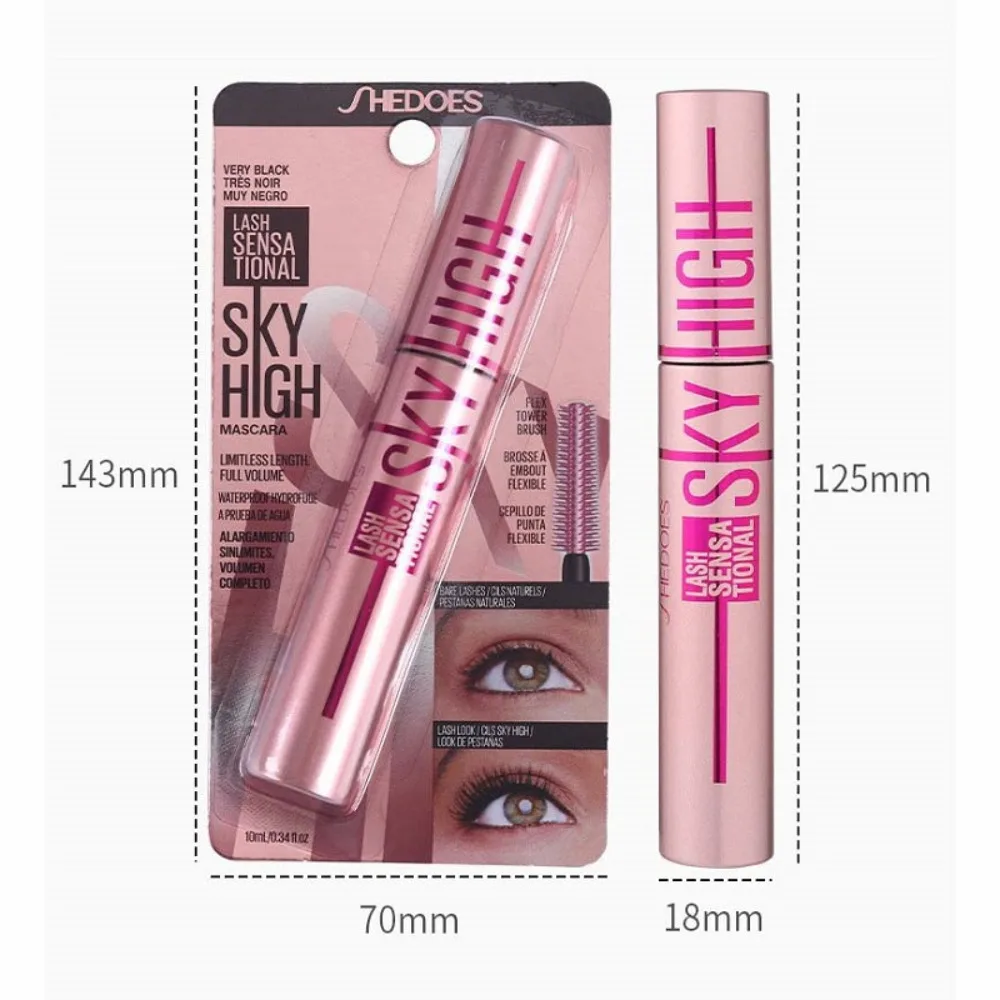 4d Mascara Waterdicht En Transpirant Resistent 24 Uur Lange Krul Mascara Borstel Natuurlijke Zwarte Niet-Smudgy Dikke Mascara Make-Up