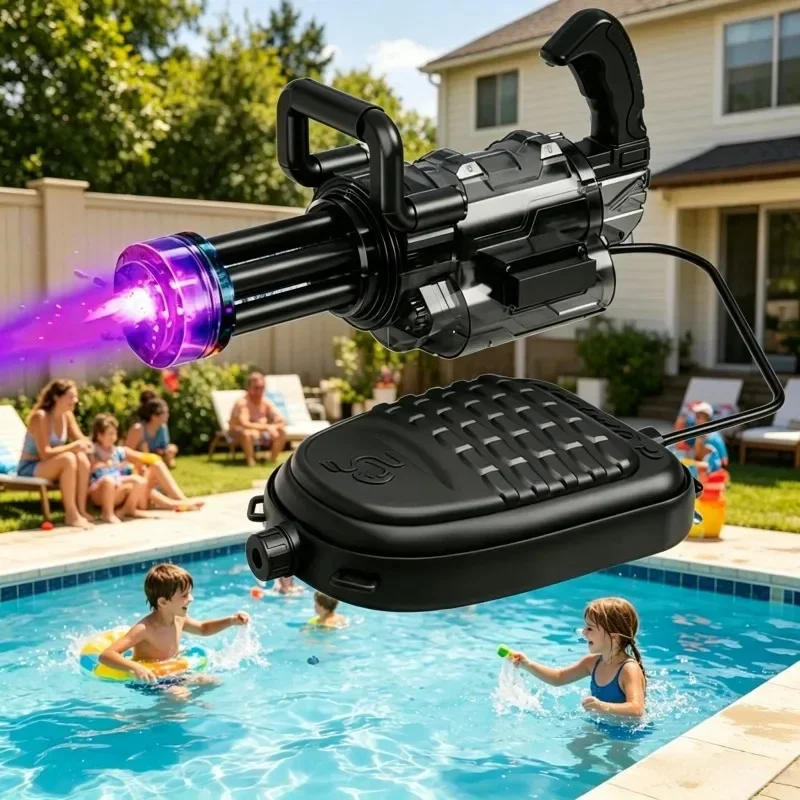 Simulation Firing Gatling Electric Water Guns Aldults Children Rotary Shooting Automatic Water Blasters Kids Summer Outdoor Toys