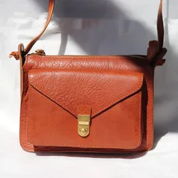 Natural Leather Crossbody Bag Women Shoulder Bag Retro Genuine Cowhide Square Small Bag Luxury High Quality Ladies Messenger Bag