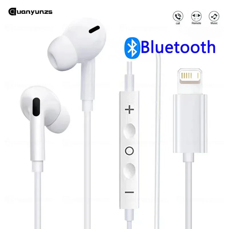 Third generation In Ear Earphone for iPhone 14 13 12 11 8 P Stereo Sound Wired Earbud Wire Control Bluetooth-compatible Headset