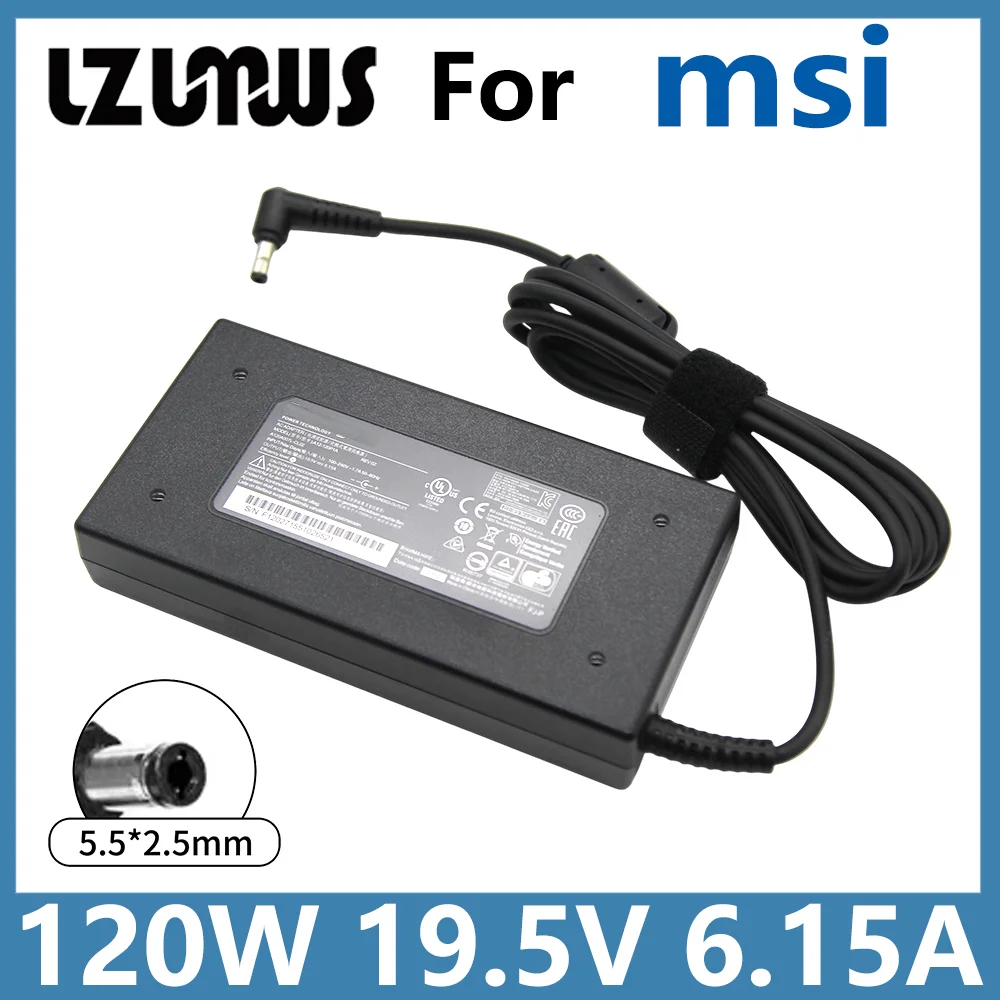 19.5V 6.15A 120W Laptop Power Adapter Charger For Chicony A120A007L A12-120P1A For MSI GL62M GE60 GE62 GE70 GE72 MS-16GF MS-1771