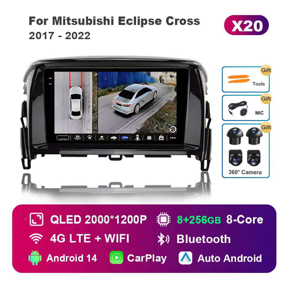 KJ-NAVI Für Mitsubishi Eclipse Cross 2017 - 2022 Auto-Radio-Multimedia-Player Android 16 System DSP Stereo WiFi GPS Navi 4G BT Auto-Tools 7