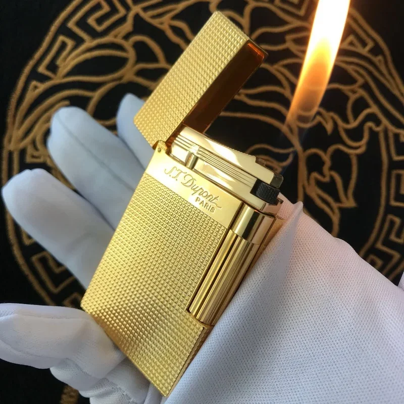 Dupon Classic Brass Butane Gas Lighter Bright Sound Grinding Wheel Ignition Outdoor Inflatable Lighter Men's Gift With Box