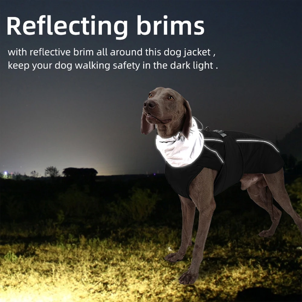 Spring New Thicken Warm Pet Dog Jacket Reflective Safety Vest Jacket Pet Waterproof Coat Dogs Training Thermal Cotton Clothes