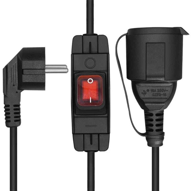 Schutzkabel von Schutzkontaktverlängerung mit 2 Auslasshöhle 4,8 mm bis 4,8 mm Stromadapterkabel mit Schutzabdeckung K1KF