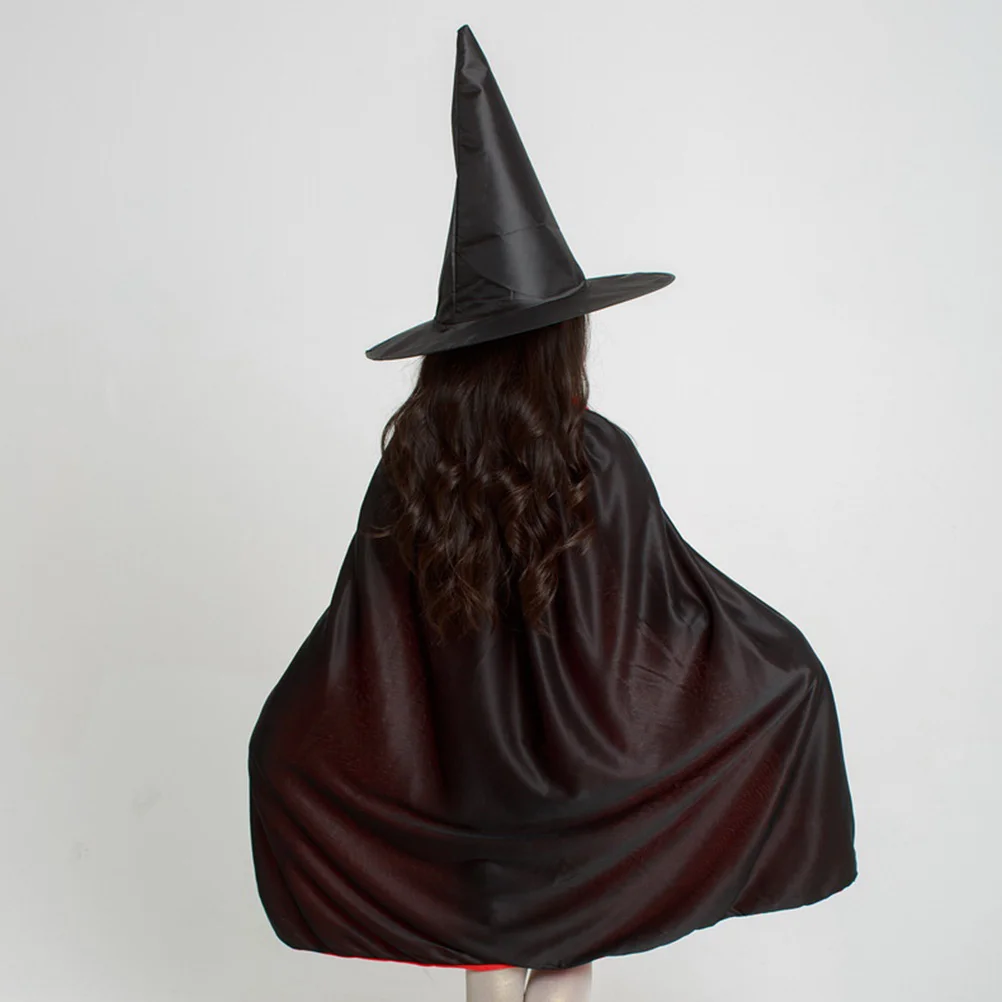 

3Pcs Magician Cosplay Outfit Kids Cloak Peaked Hat Wand Halloween Party Stage Performance Costume Magician Costume