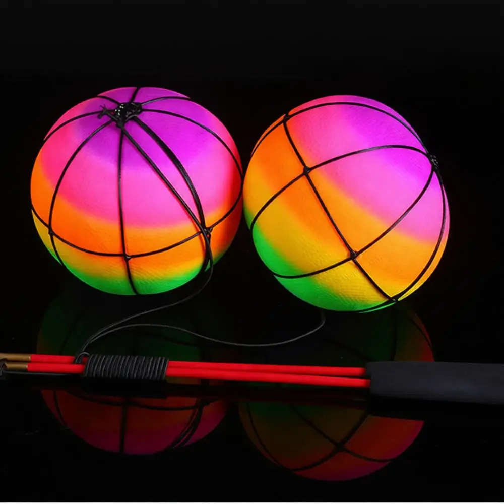 LED Glowing Pumpkin Bounce Ball Fitness Equipment Shoulder Neck Health Relaxation Elastic Training Device Sports Gear