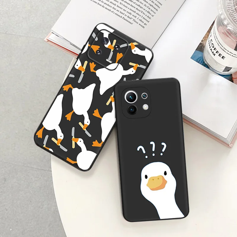 Soft Phone Case for Redmi Note13 Pro Plus 5G Note12 12C 13C Xiaomi 13 Lite 12 12X 12T Yellow White Doubt Duck Cute Cover