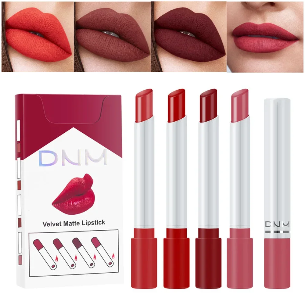 4 Kleuren Make-Up Lippenstift Cosmetica Lippenstift Set Lip Tint Lipgloss Waterdichte Maquillaje Matte Langdurige Make-Up Pommade Kits