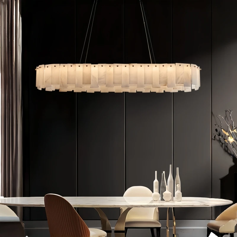 

Nordic Natural Marble Pendant Light Modern Minimalist Copper Chandelier Luxury Living Room Restaurant Bedroom Decor Hanging Lamp