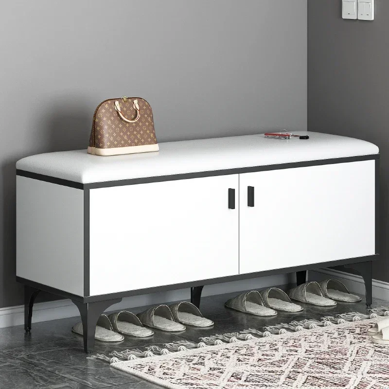 Multi-layer Net Red Shoe Stool - 2-in-1 Cabinet & Rack for Entryway