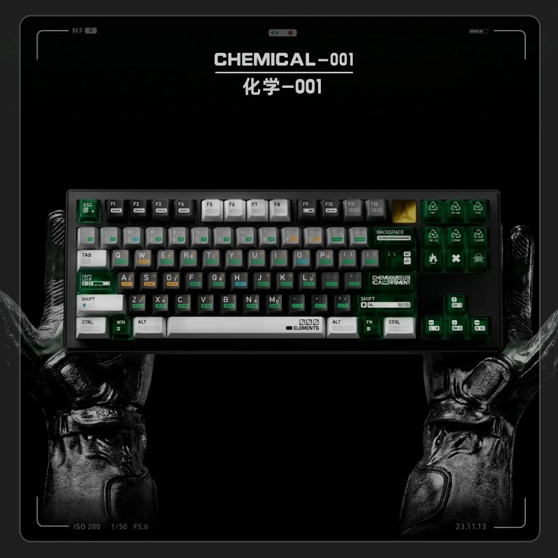 

MiFuny Chemical 01 Theme Keycaps PBT Dye Subbed Cherry Profile Gaming Keycap for Mechanical Keyboard Accessories PC Transparent