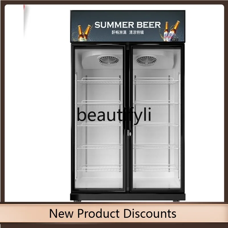 

A61 Display Cabinet Refrigerated Fresh-keeping Cabinet Refrigerator Commercial Store Freezer Air-cooled Double Door Glass Door