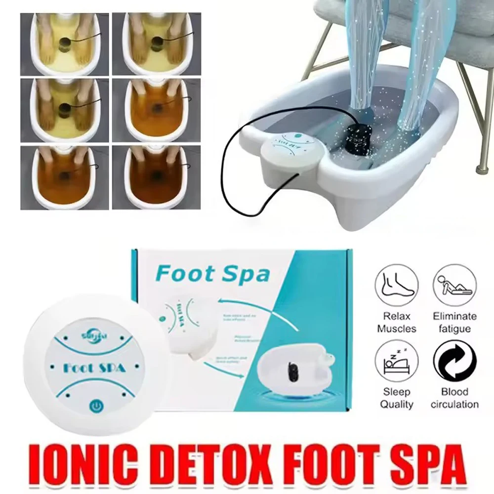 Detox Ionic Electric Foot Spa Bath Massager Mini FootBath Machines Whirlpool Cleanse Care Vibrating Arrays Aqua Health Therapy