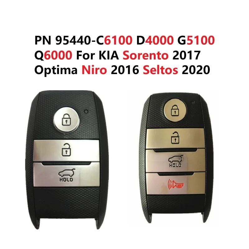 

PN 95440-C6100 D4000 G5100 Q6000 C5000 для KIA Sorento Optima Niro Seltos Smart Key Remote 4 кнопки 433 МГц 47/6A чип