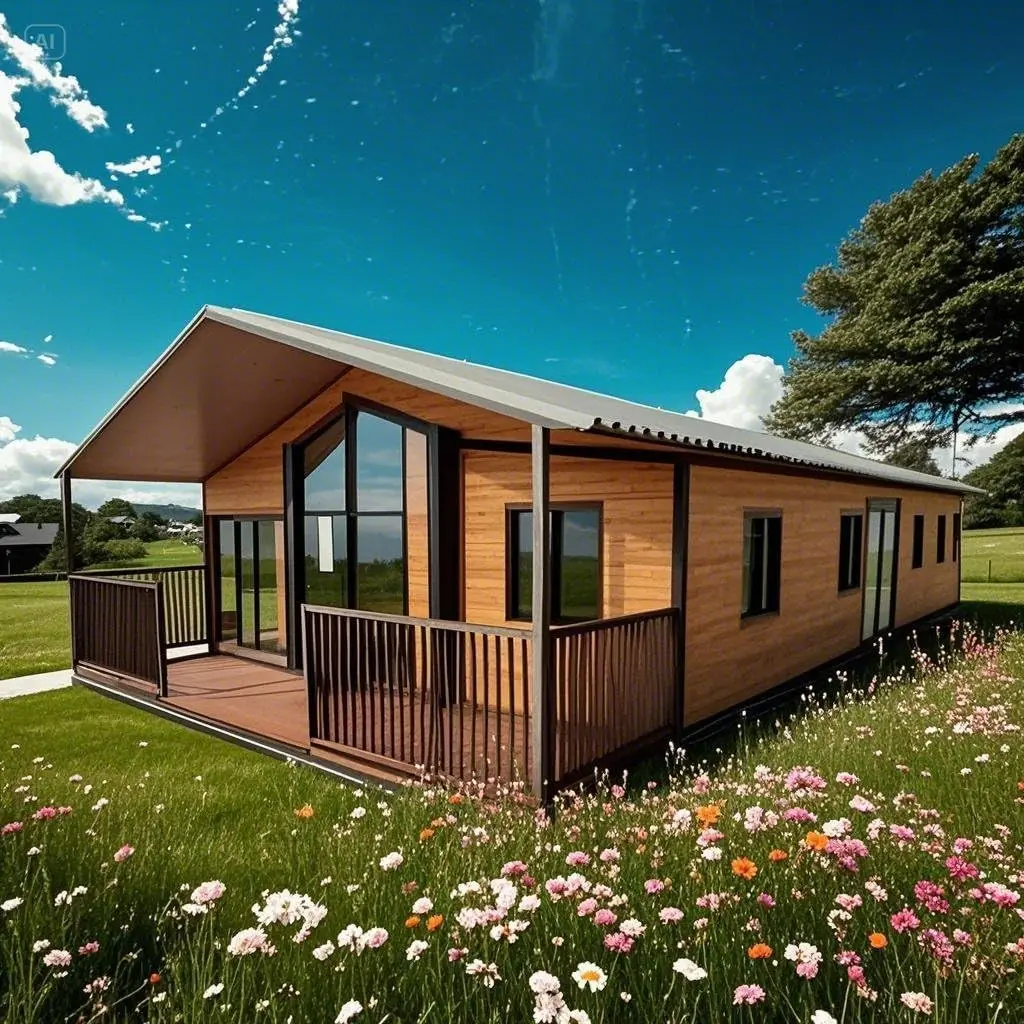 China Casa Container House Flat Roof Foldable Folding House Expandable Container House Big Window 20ft Home Container for Spain