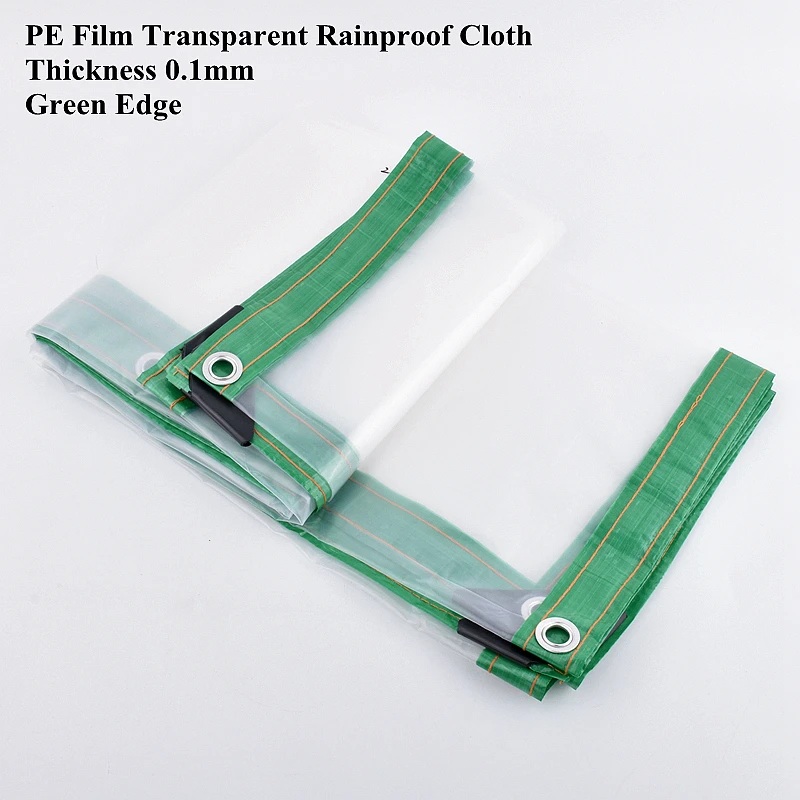 

0.1mm Green Edge PE Film Rainproof Cloth Transparent Garden Balcony Waterproof Tarpaulin Greenhouse Succulent Plant Keep Warm