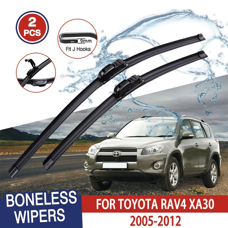 

For TOYOTA RAV4 XA30 2005-2012 Car Windshield Wiper U-type Soft Rubber Frameless Bracketless Car Wipers 24"+16"