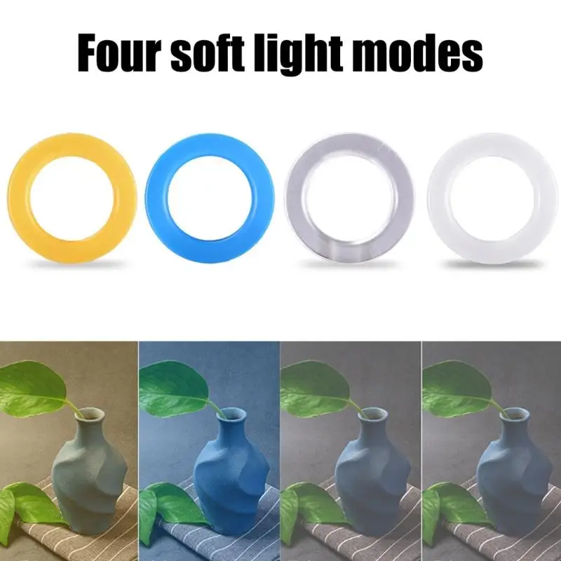 プロのマクロリングlcdコントローラー7輝度モードとdslrカメラ写真の8つのアダプターを使用してフラッシュライトh8wd