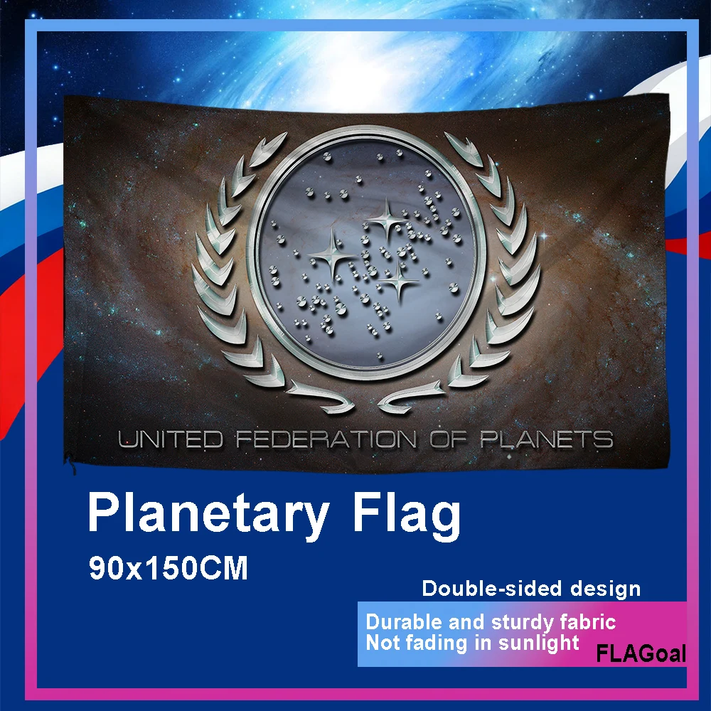 FLAGoal 3x5FT United Federation Flag Starship Universe Flag Virtual Organization Universe Flag