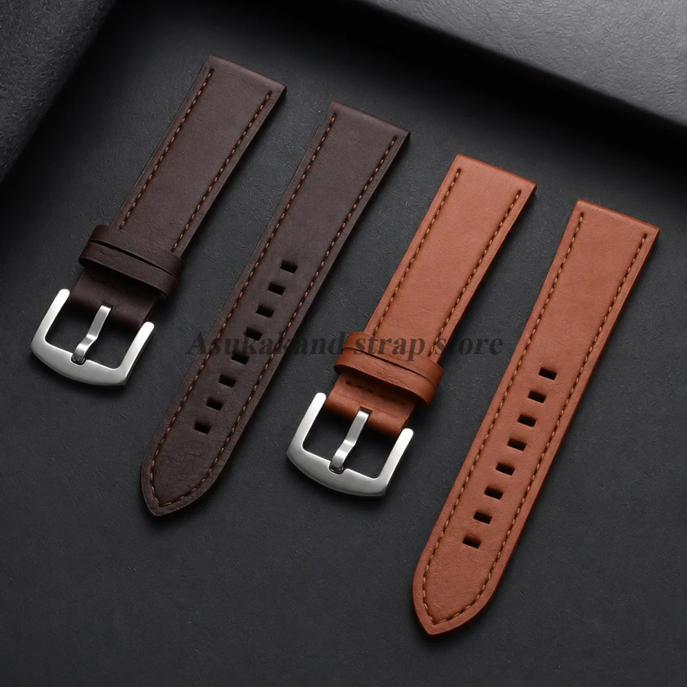 Stitching Leather Watch Band Universal Bracelets 22mm for Omega for Rolex Strap Replacement for Smartwatch Women Men Wristband