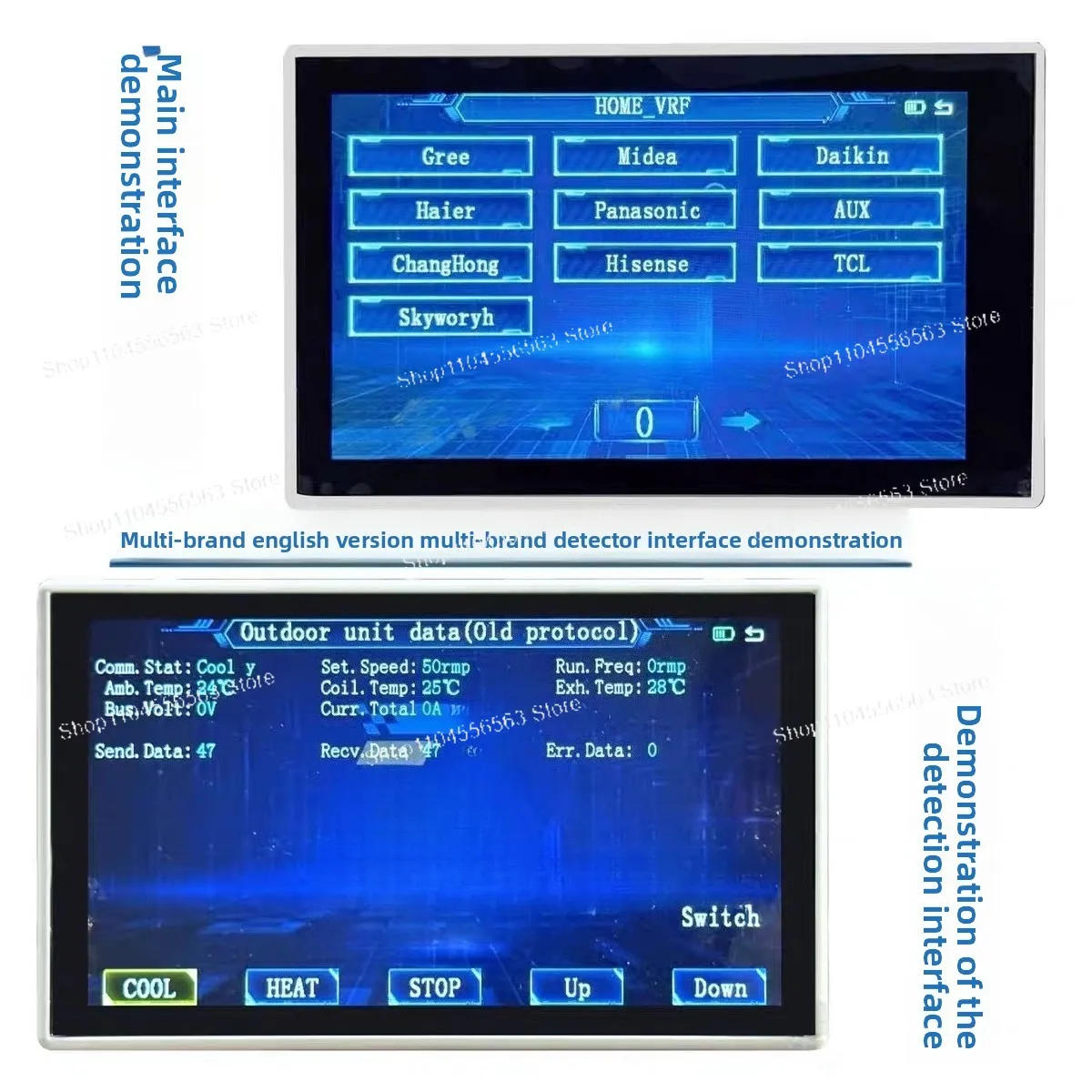 Touchscreen Multi-Brand Inverter Tester, Universal AC Fault Detector for Indoor Outdoor Unit